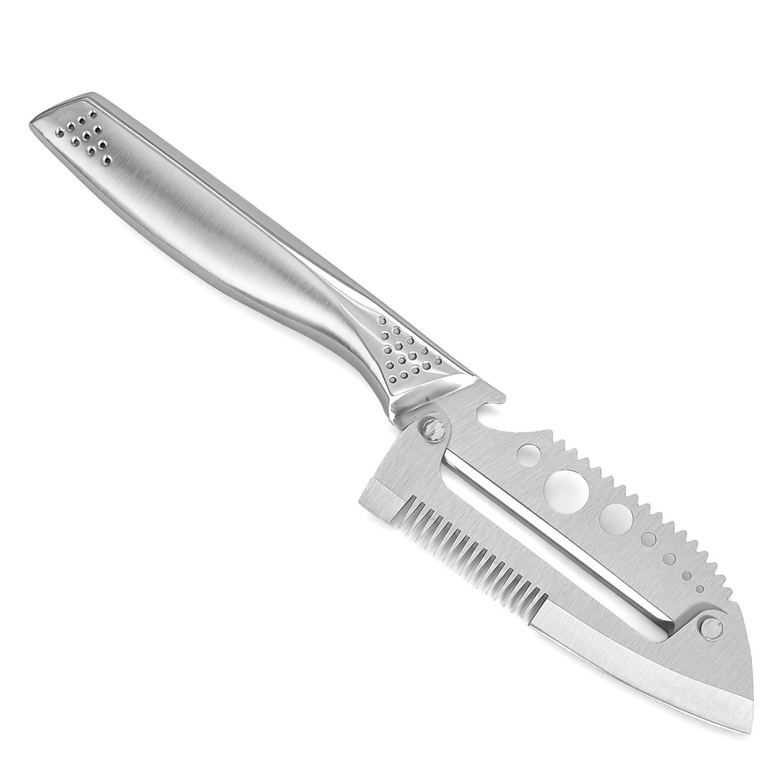 7-in-1 Stainless Steel Vegetable Peeler & Scallion Shredder, Multi-Function Kitchen Tool for Potatoes, Carrots & Fruit, Dishwasher Safe Peeling Knife with Herb Stripper