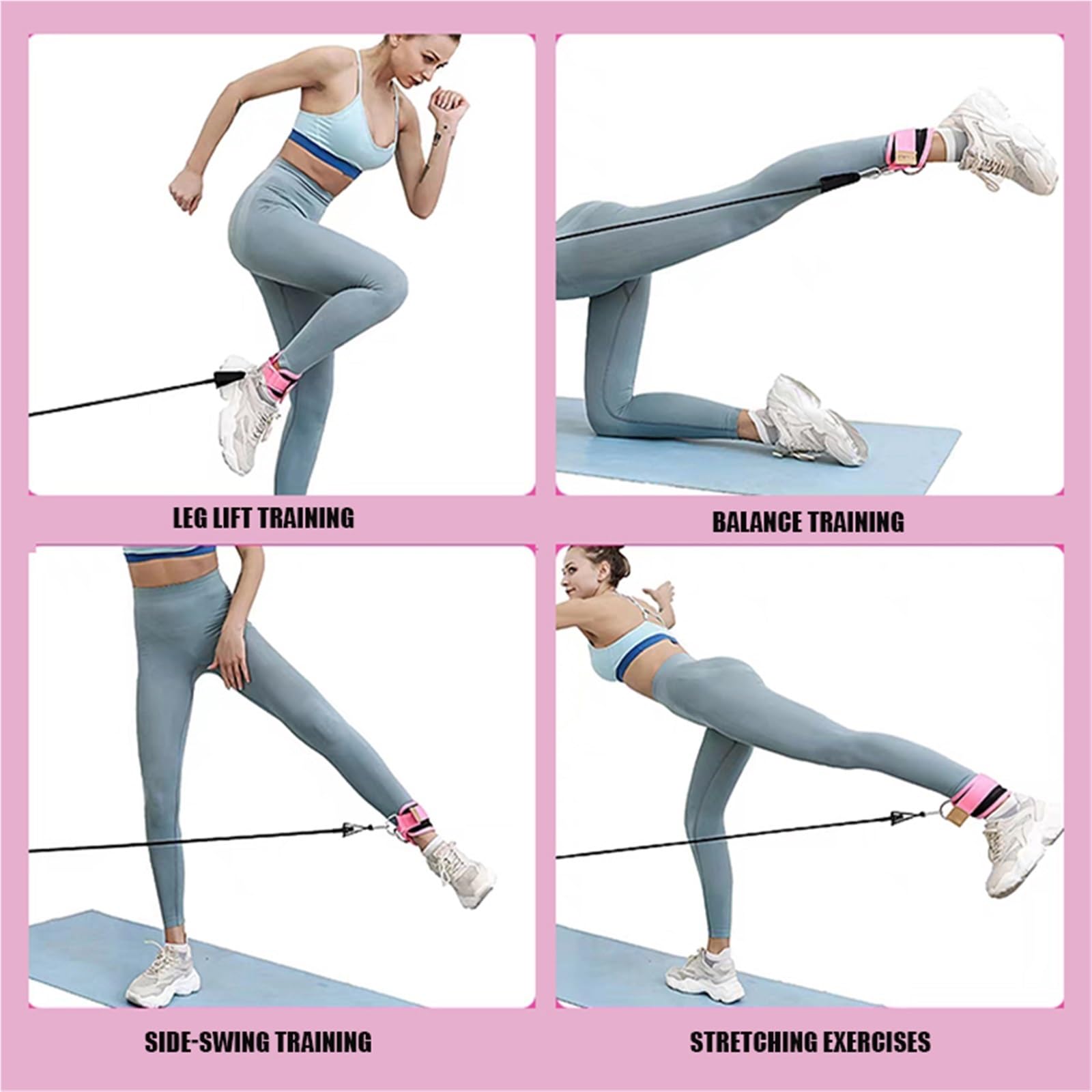 FitnessbäNder Knöchelriemen-Widerstandsbänder-Set | Fitness-Workout-Übungsgeräte Yoga-Gummiband for Fitnessstudio-Mann-Frau