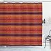 Produktbild ABAKUHAUS Orange Duschvorhang, Abstrakte Ethno Doodle, Personenspezifisch Druck inkl.12 Haken Farbfest Dekorative mit Klaren Farben, 175 x 180 cm, Orange Rote Pflaume