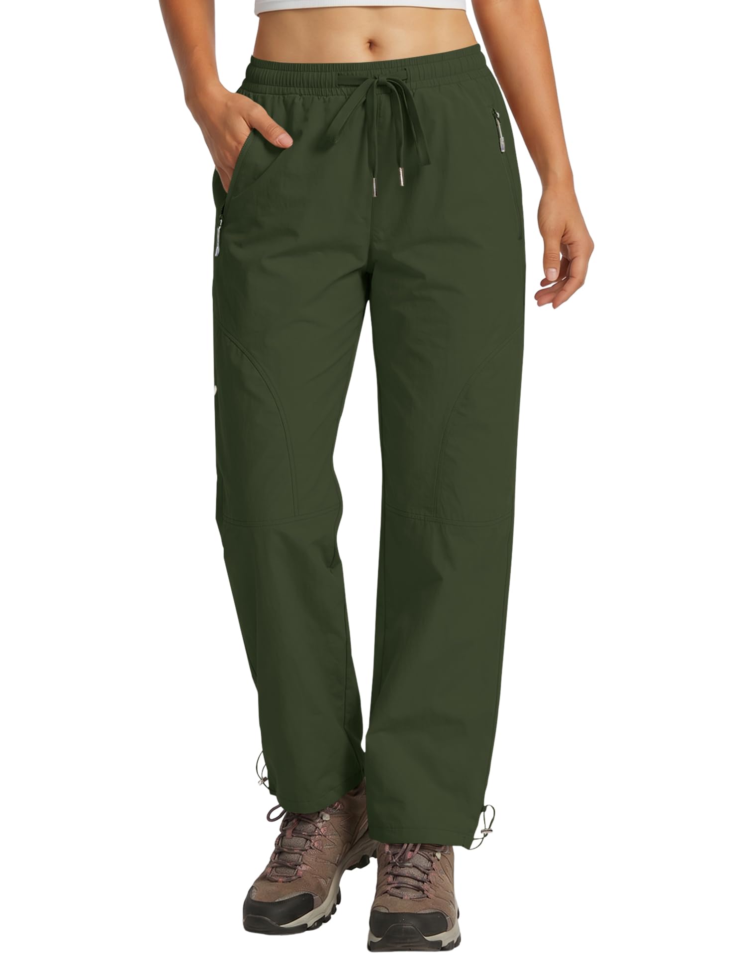 Rapbin Wanderhose Damen Outdoorhose Leicht Schnelltrocknend Atmungsaktiv Trekkinghose Funktionshose Sommer mit Reißverschlusstaschen