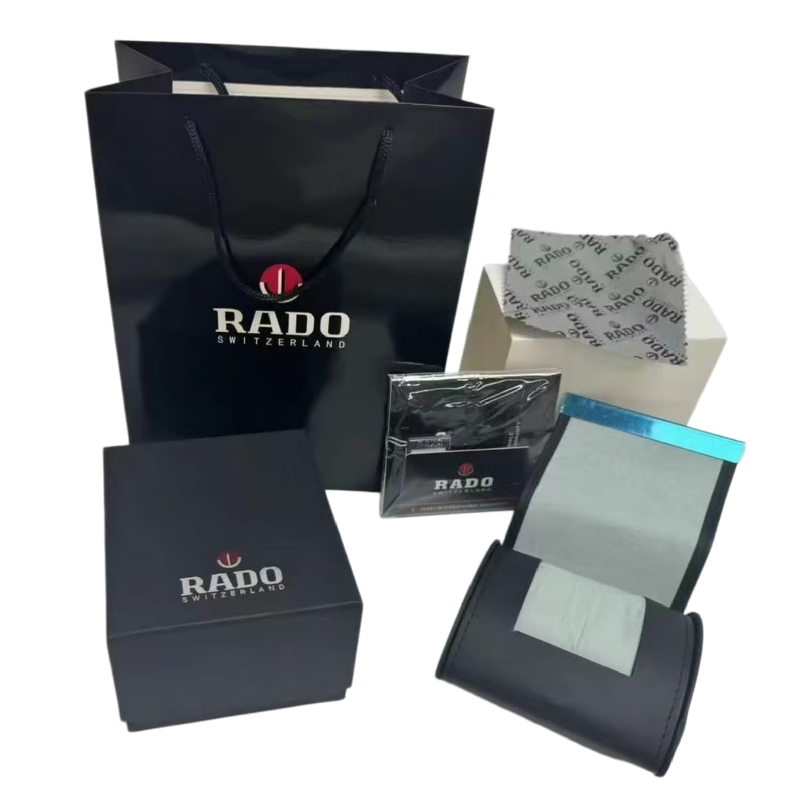 Set Scatola Conservazione Orologio Singolo Esterno Nero Opaco Fodera Morbida Custodia Viaggio Set per RADO Centrix