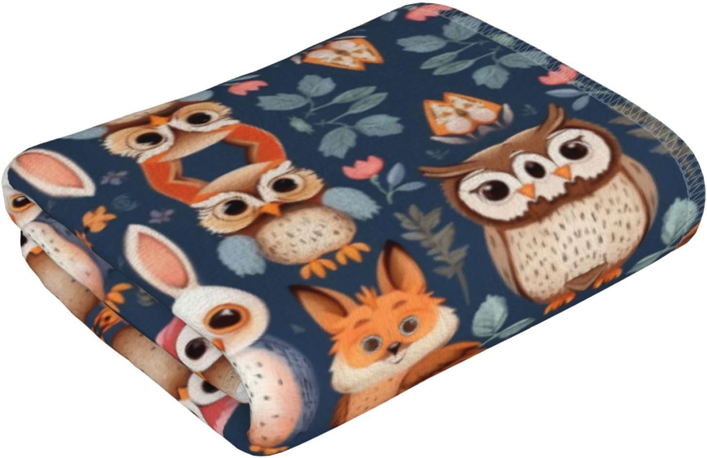 Owl Rabbit Bird Fox Print Hand Towels for Kitchen, Decorative Bathroom Towels Decor Farmhouse Cute for Men Women Gifts