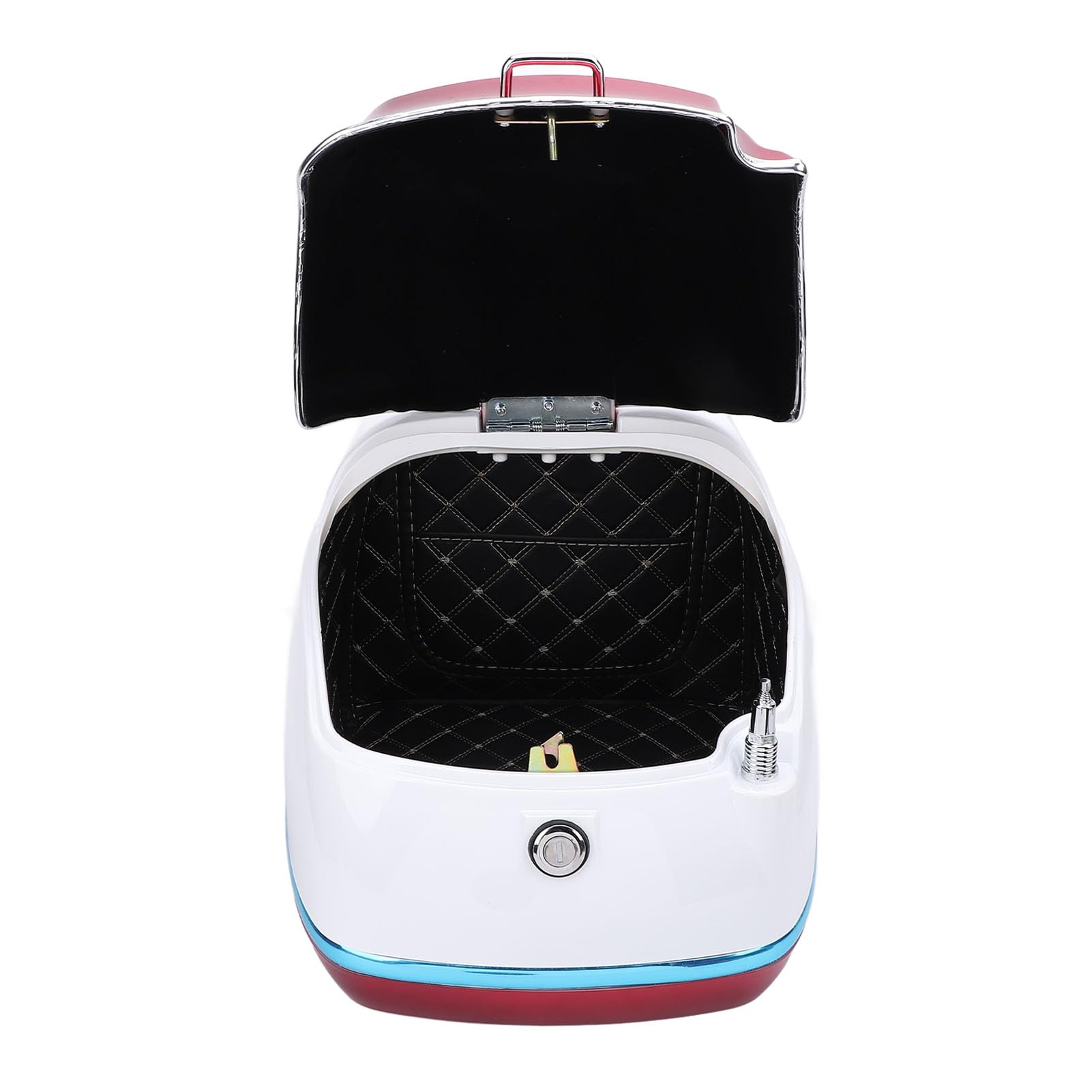 Dioche Top Case de Moto Rétro 38L, Boîte de Rangement Arrière de Moto pour Scooters électriques (Rouge)