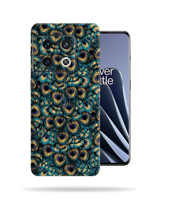 Image of Peacock Feather Skin Back Protector Film Ultra Thin Scratch Resistant Vinyl (Not Case and Cover) for OnePlus 10 Pro 5G