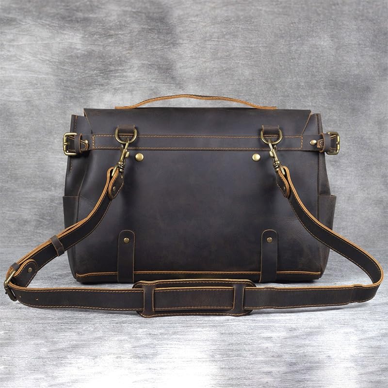 Top Layer Cowhide Messenger Bag Single Shoulder Crossbody Bag Retro Laptop Bag3