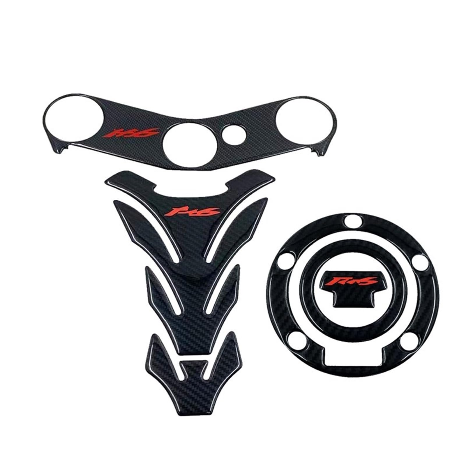 Adesivi Carbon Look Moto Protezione Serbatoio Adesivi Custodia Serbatoio Decalcomanie Per Per YZF600 Per YZF-R6 Per R6S(Black3)