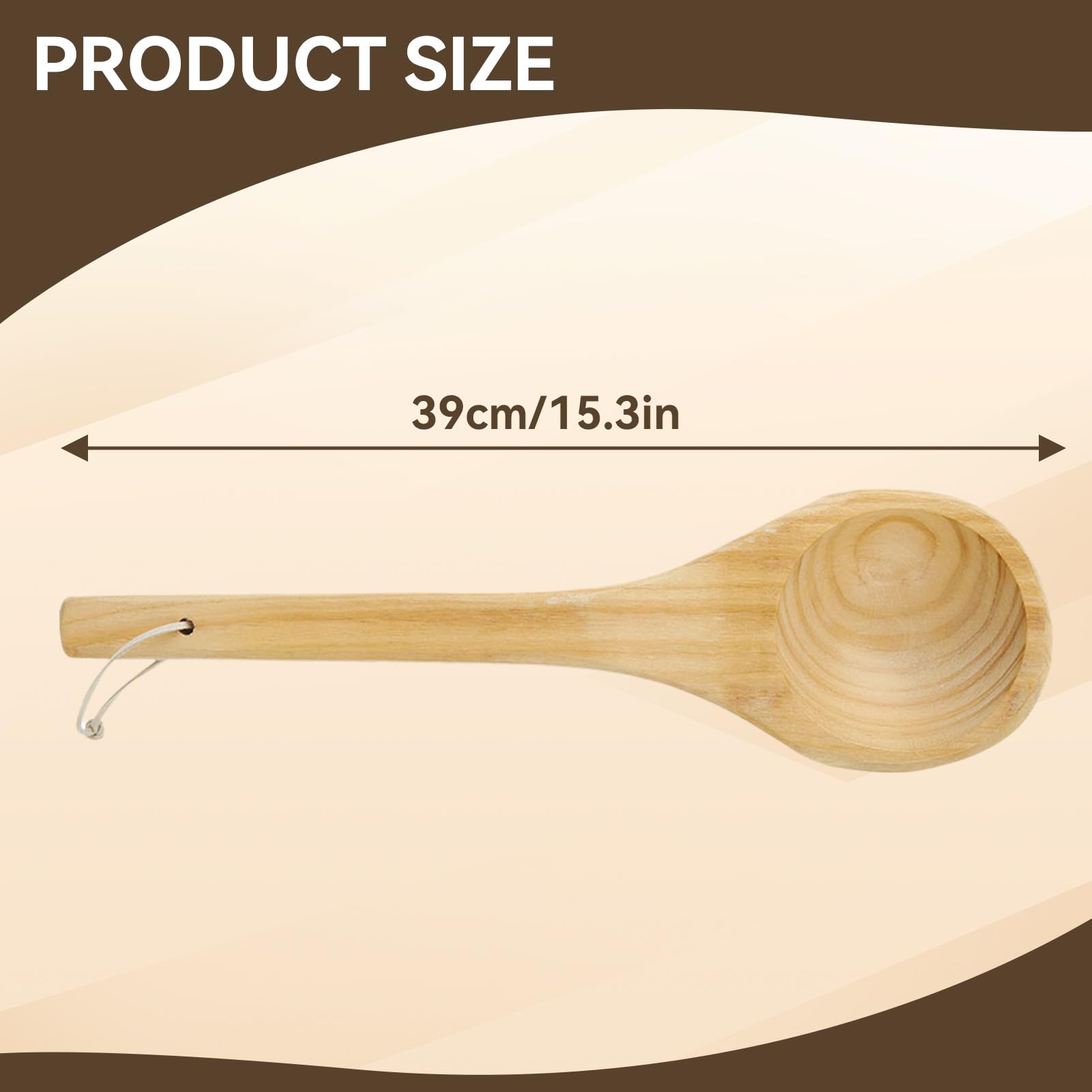 Seau de Sauna avec truelle, Seau et louche en Bois Faits à la Main, Louche de Sauna, Accessoires en Bois de Seaus de Saunas de cuillère de Trempette d'eau de Saunas, 15,3 Pouces