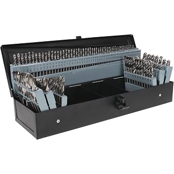 Hertel 115-Piece Drill Bit Set, Screw Machine Length, High Speed Steel, 1/16-1/2 inch, Bright Uncoated Finish, Straight Shank, 118 Point