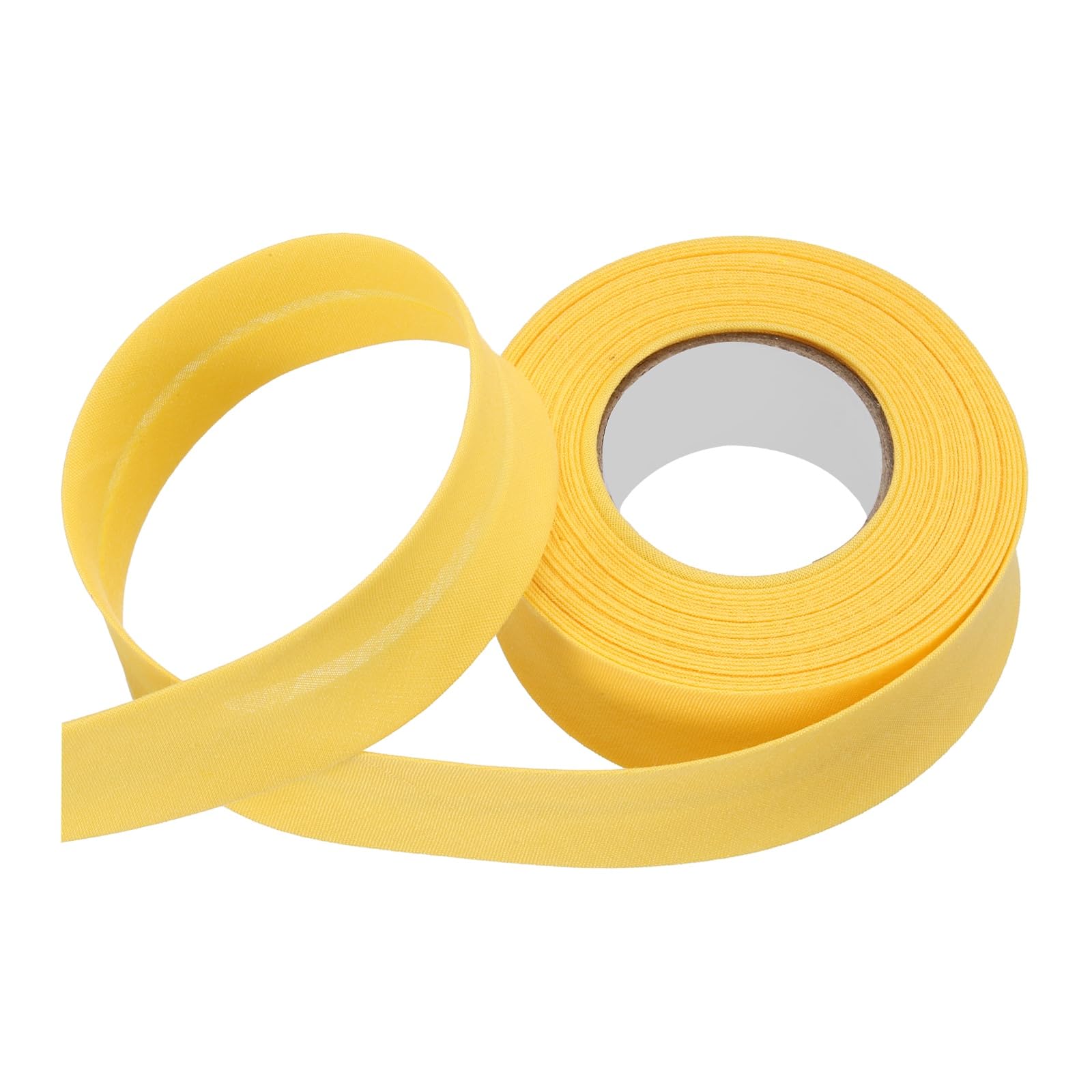 sourcing map 1 Inch Single Fold Bias Tape Polyester Continuous Bulk Bias Tape for Sewing, Seaming Quilting Hemming Binding Crafts (Yellow 6 Yards)