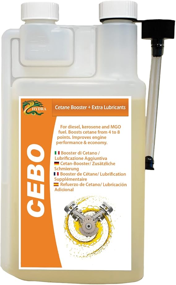 HYDRA CEBO CETANE Booster 2 EHN (Etilensil nitrato)+ Lubrificante Additivo Diesel (1000ml