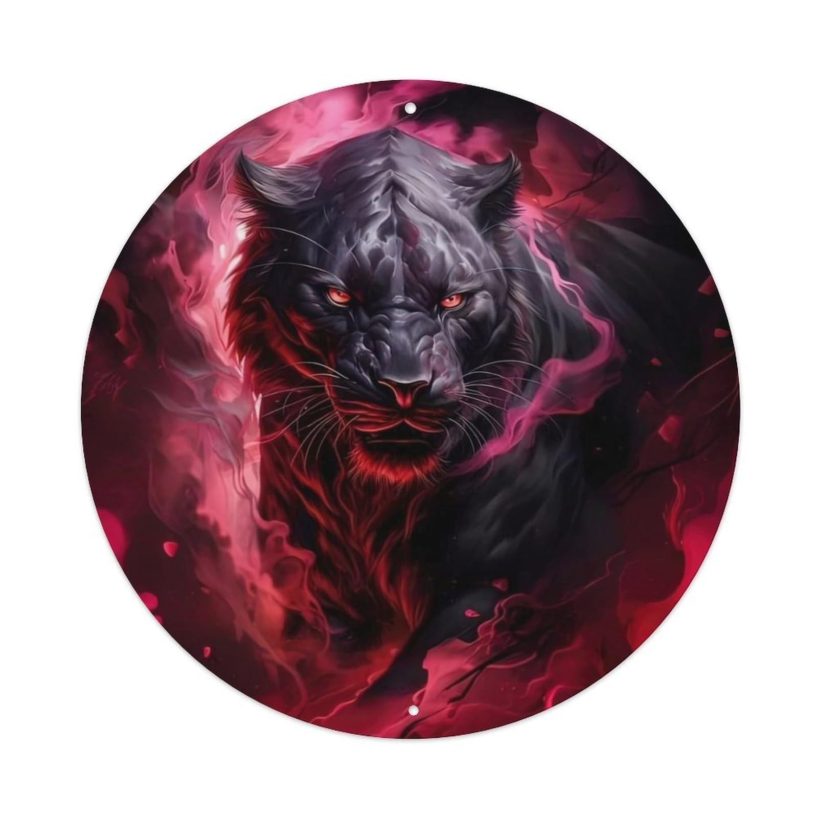 Animal Artwork Angry Leopard in The Mist Metal Tin Sign