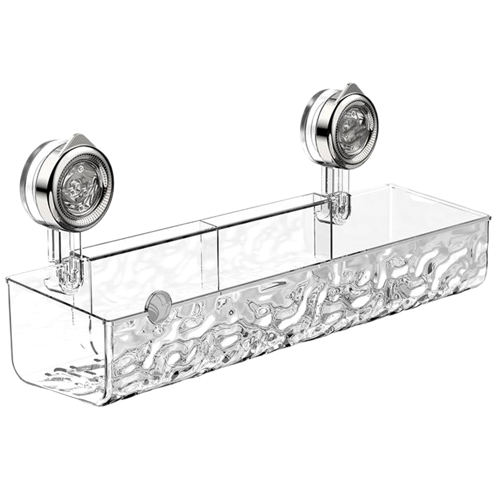 Lawnrden Shower Caddy Thickened Suction Cup Storage Rack with Drain Quick Setup Clean No Drill Wall Shelf with
