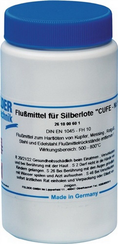 CuFe | Flussmittel für Silberlote CuFe Nr.1 | Wirkbereich 500–800 °C, Inhalt 250 g