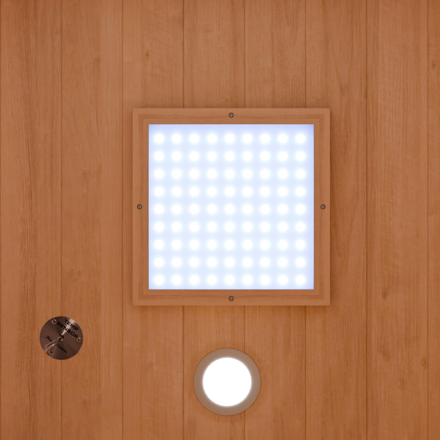 Dewello® Infrarotkabine Infrarotsauna Pierson 135cm x 105cm 1-2 Personen aus Hemlock Holz mit Vollspektrumstrahler, Bodenstrahler, LED-Farblicht, Bluetooth, FM,MP3,USB