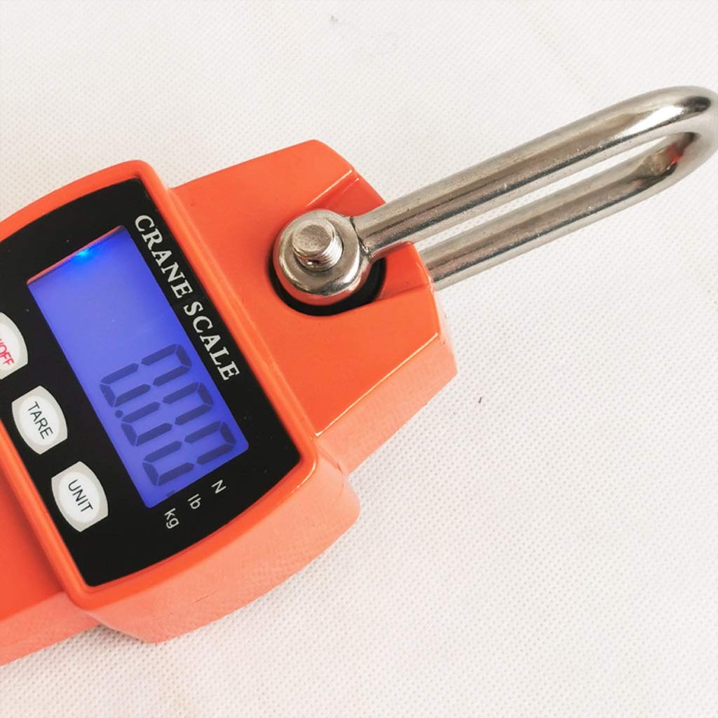 Minibáscula electrónica Digital con grúa, 300 kg/660 LB, Pantalla LCD retroiluminada, Ideal para Caza en Granjas, Arcos, Peces Grandes, Color Naranja/Azul, para Colgar (Azul: 150 x 85 x 46 mm)