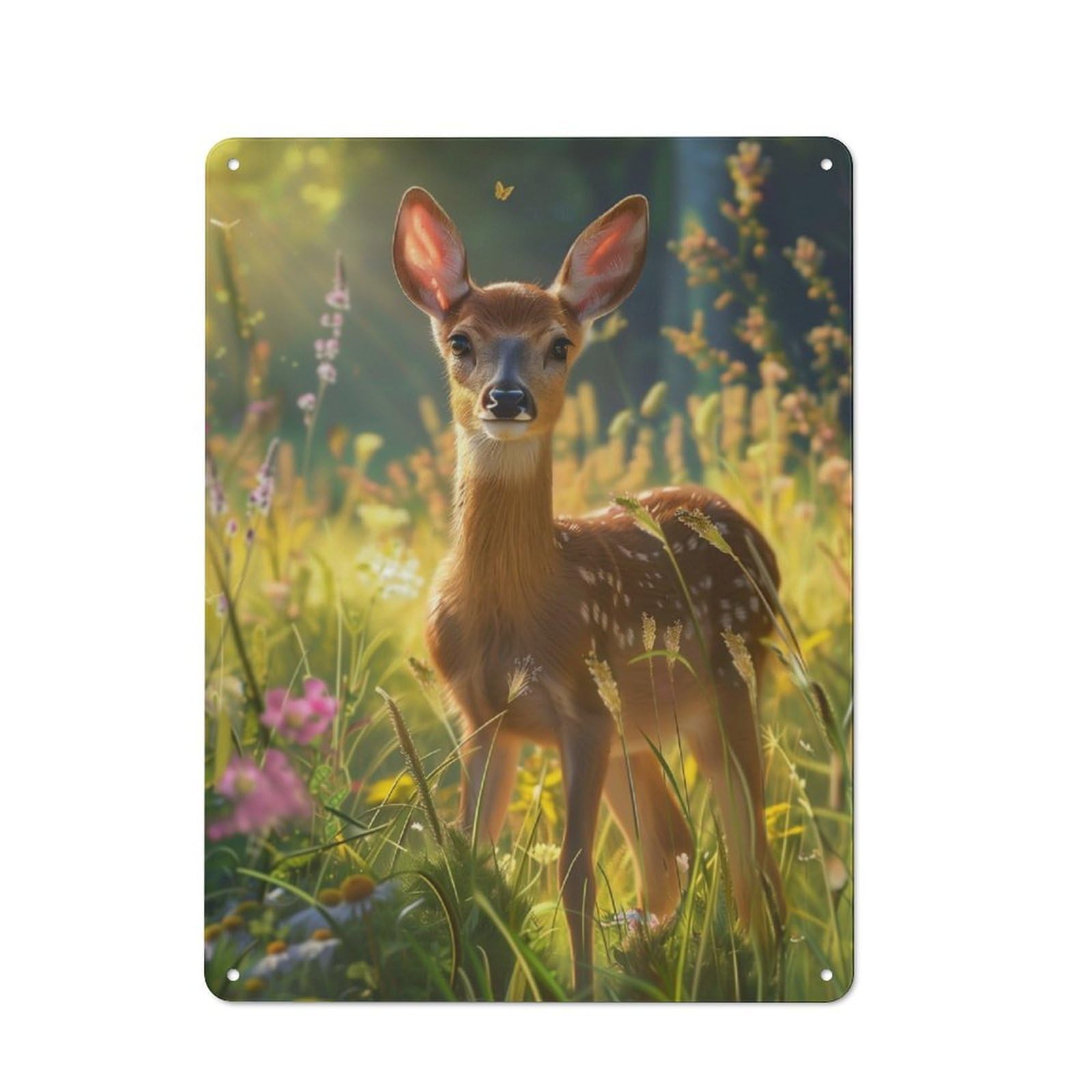 Junmoney Gentle Deer For Garden Room Or Summerhouse, Retro Tin Sign 40X30cm, Suited To Wall Displays In Garden Rooms And Summerhouses