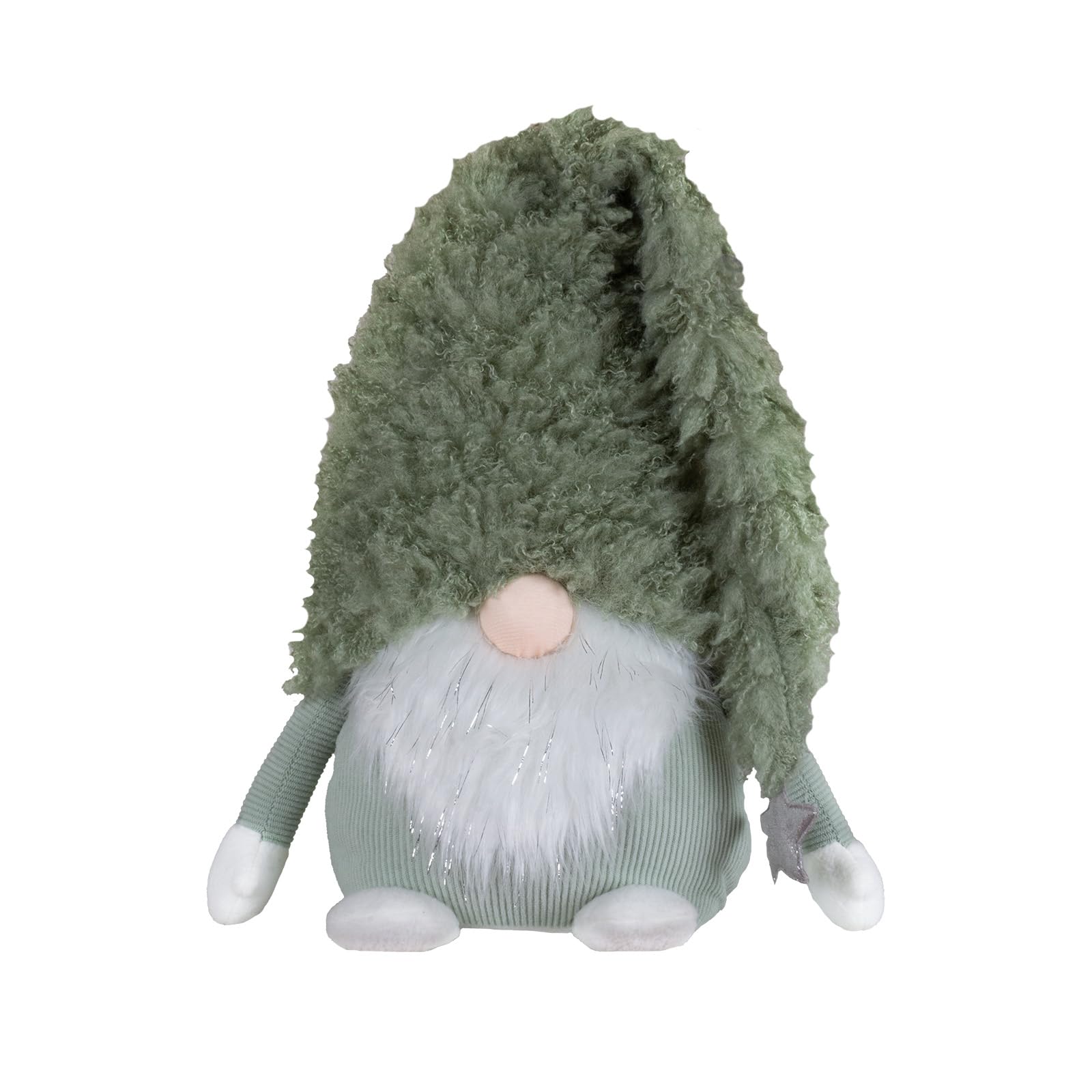 Monopol Christmas Paradise Weihnachtswichtel sitzend 45cm Gnom Dekofigur Zipfelmütze Mint-grün