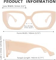 Vista 29 de Thick Frame Blue Light Glasses for Women Men Fashion Square Computer Gaming Eyeglasses with Clear Lens