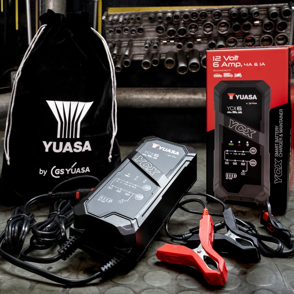 Yuasa YCX6 12 V 6 A batteria per auto, furgone e moto Smart Charger