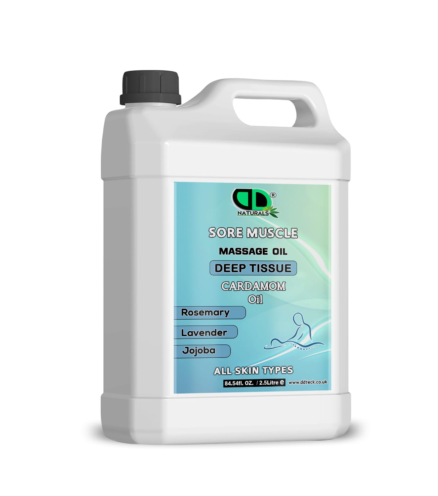 Olejek do masażu mięśni - terapia głębokich tkanek dla napięcia i regeneracji - szybko wchłaniający, nietłusty - w 100% naturalny - do wszystkich rodzajów skóry (2,5 litrów)