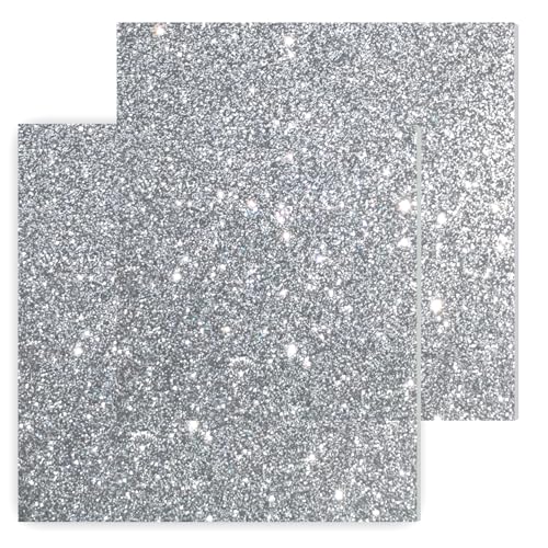 Image of Glitter Acrylic Sheets, 8x8, 1 /8 in Thick, Silver, 2 Pack | 3mm Cast Sparkly Acrylic, For Laser Cutting, Engraving, Invitation Blanks, Festival Decorations