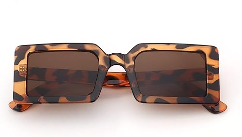 UNTAMID Lentes de sol rectangulares de moda para mujer, lentes de sol retro a la moda, protección UV 400, marco cuadrado