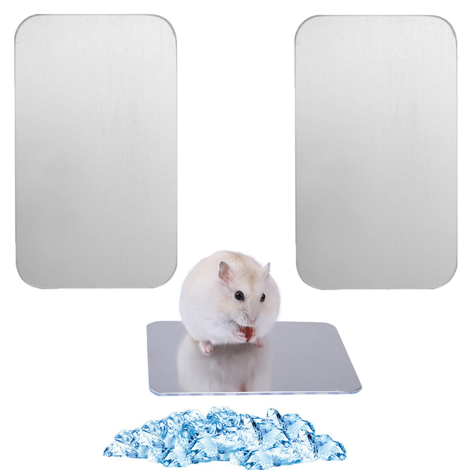 PHUNAT 2 alfombrillas de refrigeración para hámster, cama de hámster helada, almohadilla de refrigeración para mascotas para animales pequeños, almohadilla de refrigeración para animales pequeños (12