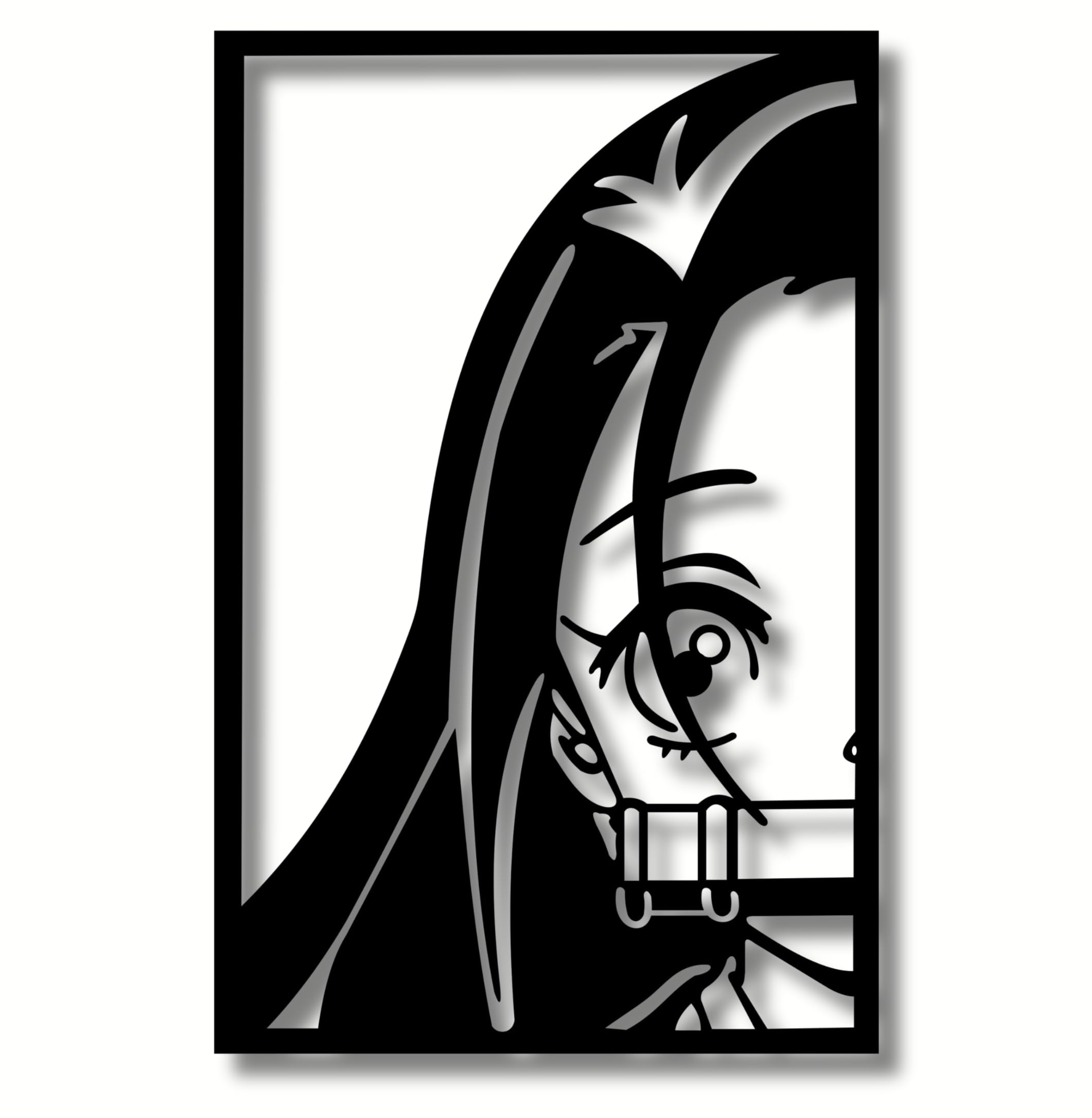 TWIGGY Anime Wooden Wall Art | Nezuko Silhouette Wall Hanging | Easy to Stick Wooden Décor for Bedroom, Living Room, Gaming Room & Office