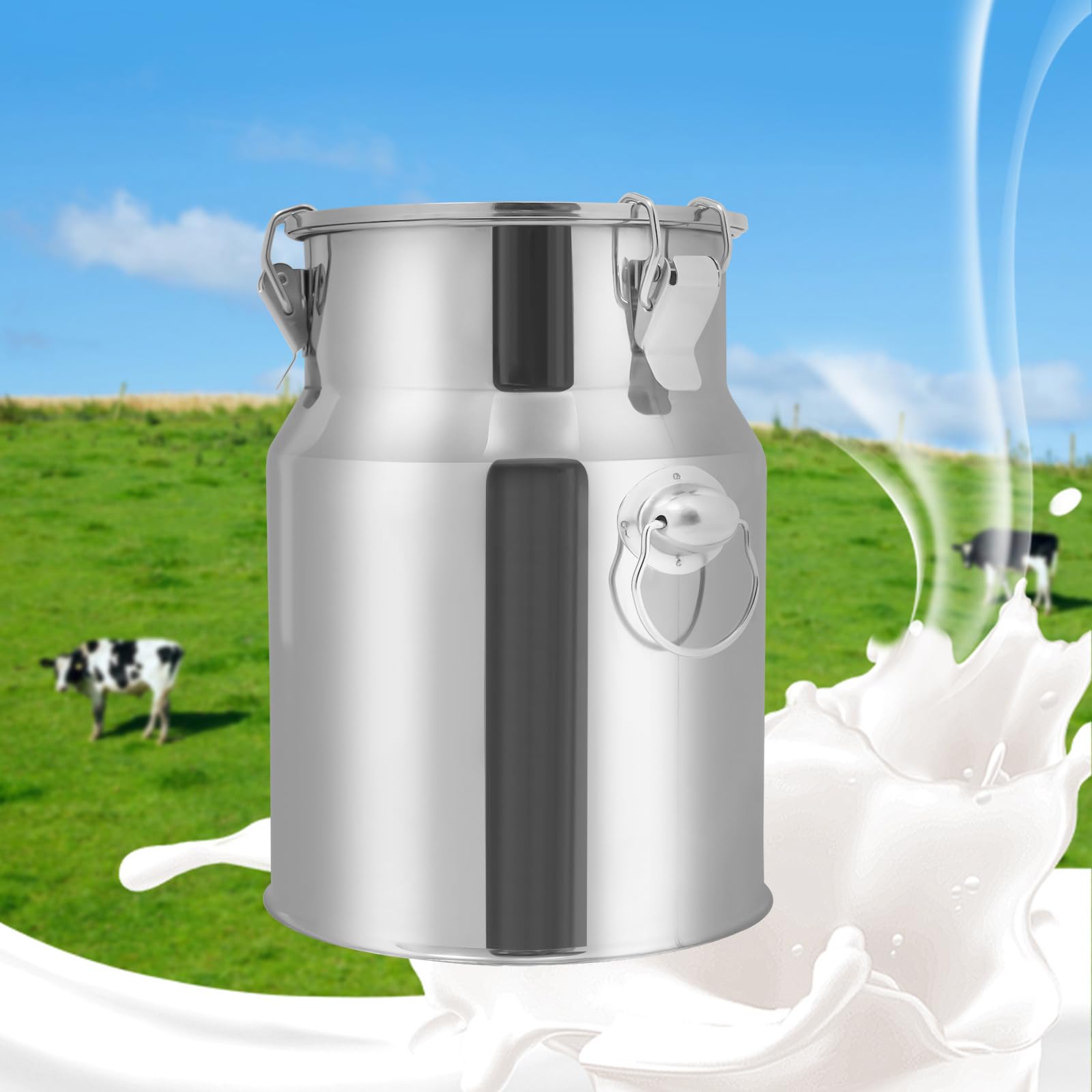 201 Bricco per il latte in acciaio inox, grande apertura della bocca, secchio sigillato, secchio per il vino, secchio per il latte, per la casa, negozio di latte, ristorante