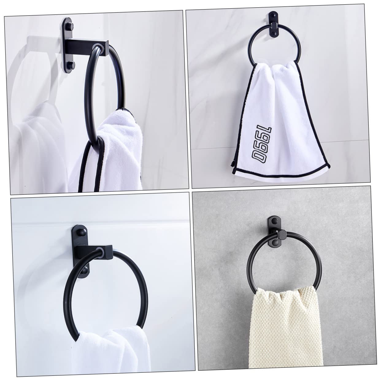 Tofficu 2 Piezas Toalla de Aluminio toallero baño Negro