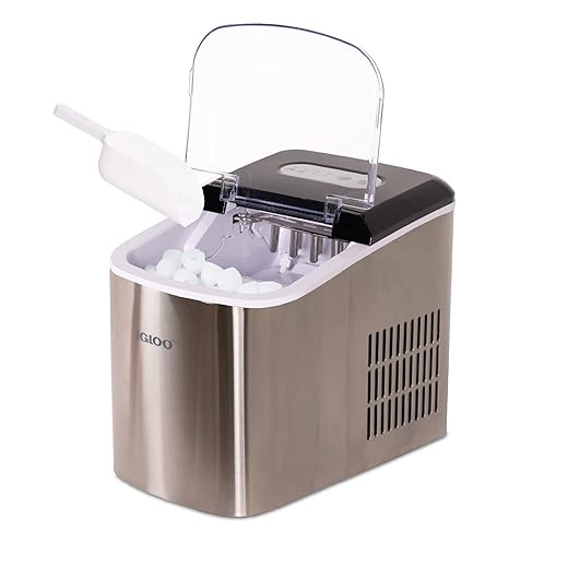 Igloo Electric Countertop Ice Maker Machine - Automatic and Portable - 26 Pounds in 24 Hours - Ice Cube Maker - Ice Scoop and Basket - Ideal for Iced Coffee and Cocktails - Stainless Steel