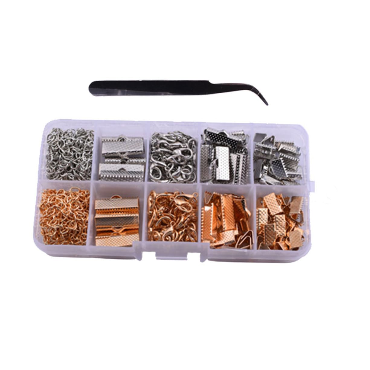 Lurrose 1113stücke Teiliges Diy Schmuckset Mit Goldenen Halsketten-clips Schmuckwerkzeug Und Zubehör Für Kreative Damen Und Mädchen Für Individuelle Schmuckherstellung