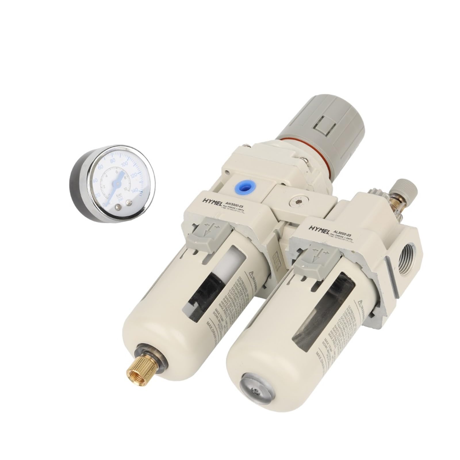 1 x regulator filtra powietrza AC3010-03, urządzenie do uzdatniania powietrza z automatycznym odpowietrzaniem do przemysłowej kontroli ciśnienia
