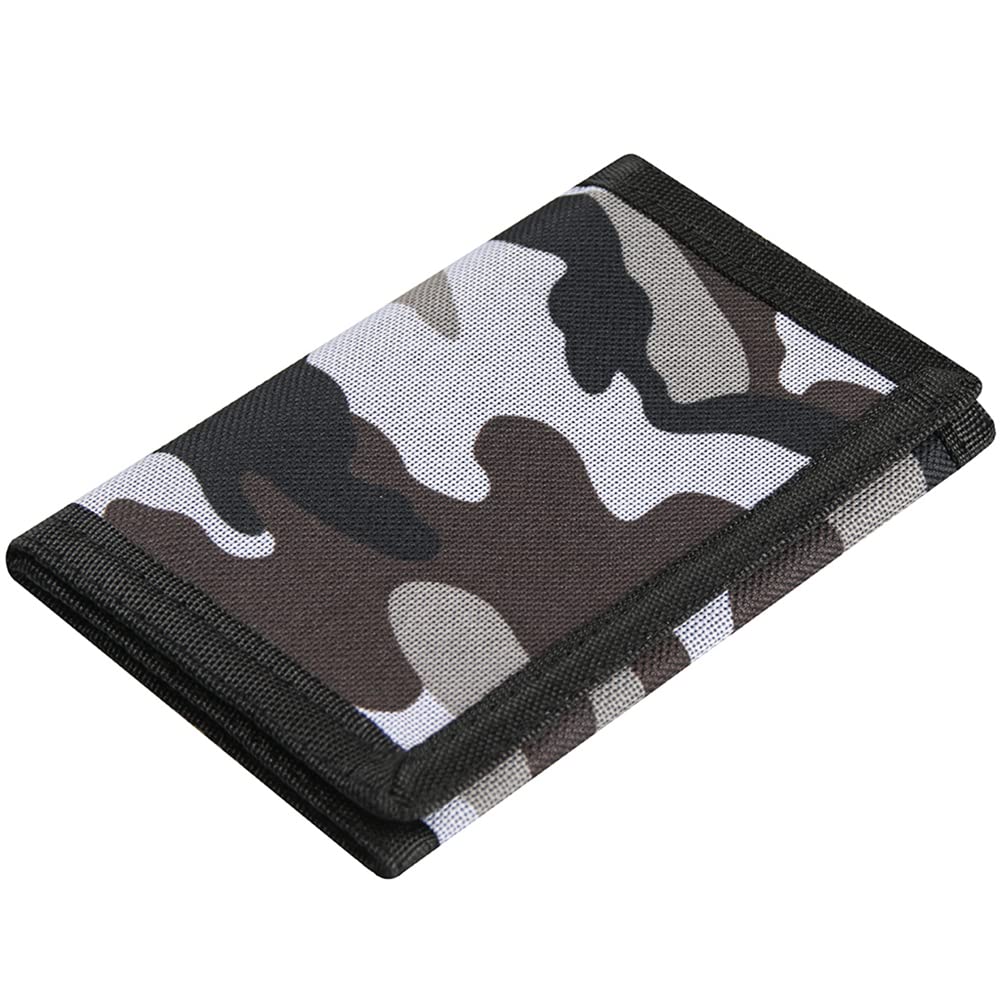 Kids Wallet for Boys Girls Teens Trifold, Canvas Toddler Wallet for Boys, Cute Zipper Wallets Youth with Coin Pocket and Card Holders, Novelty Wallets