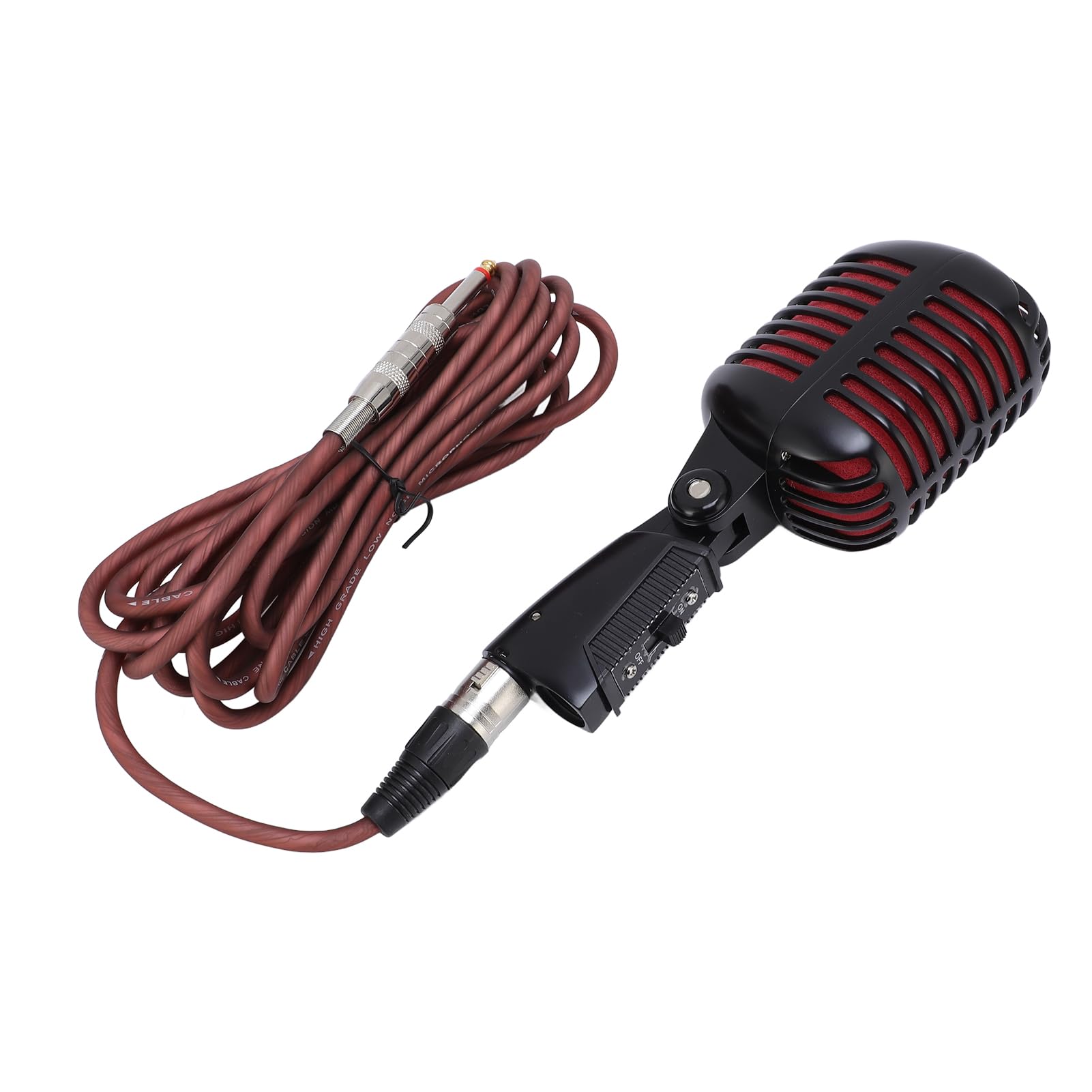Jiawu Microfono Dinamico, Microfono Dinamico Cardioide, Shell Robusto, Montaggio Oscillante Regolabile, Uscita Audio Elevata, Adatto per le Prestazioni Teatrali, Nelle Registrazioni