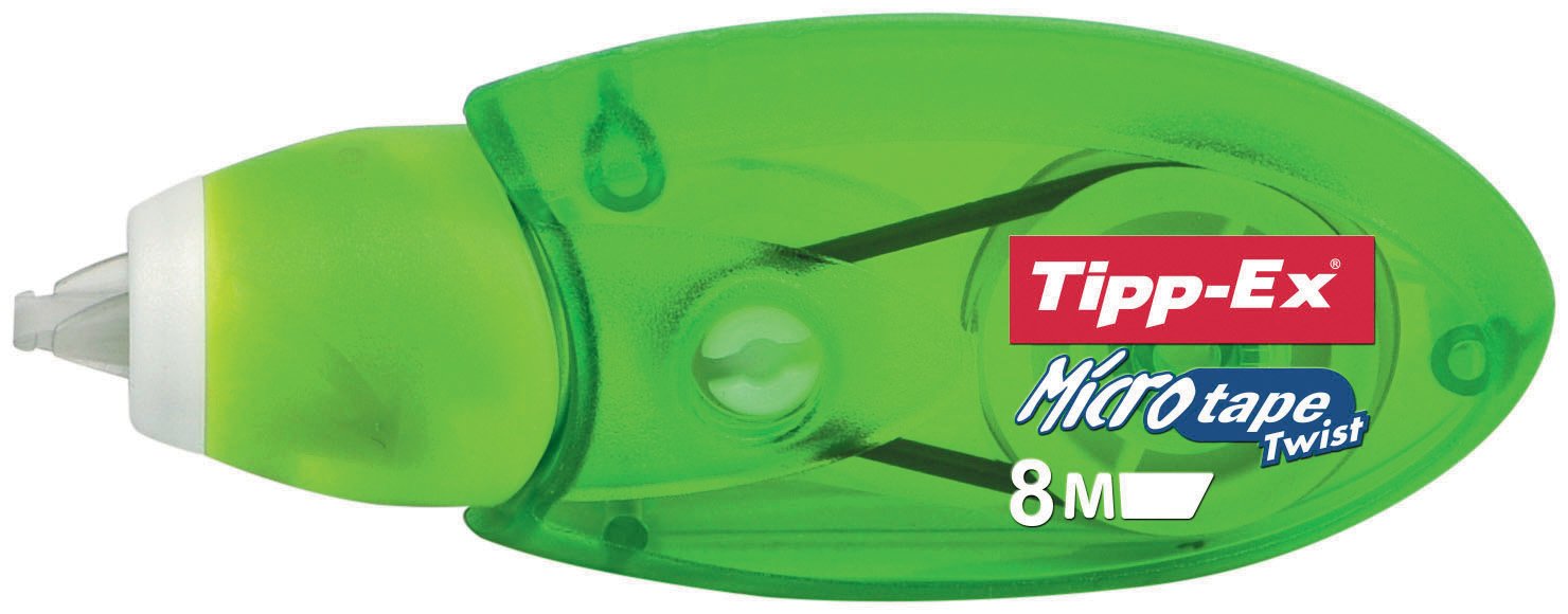 Tipp-Ex 8794321 Korrekturroller Micro Tape Twist mit drehbarer Schutzkappe, 60 bunte Korrekturmäuse im Bubble-Display, 8 m x 5 mm