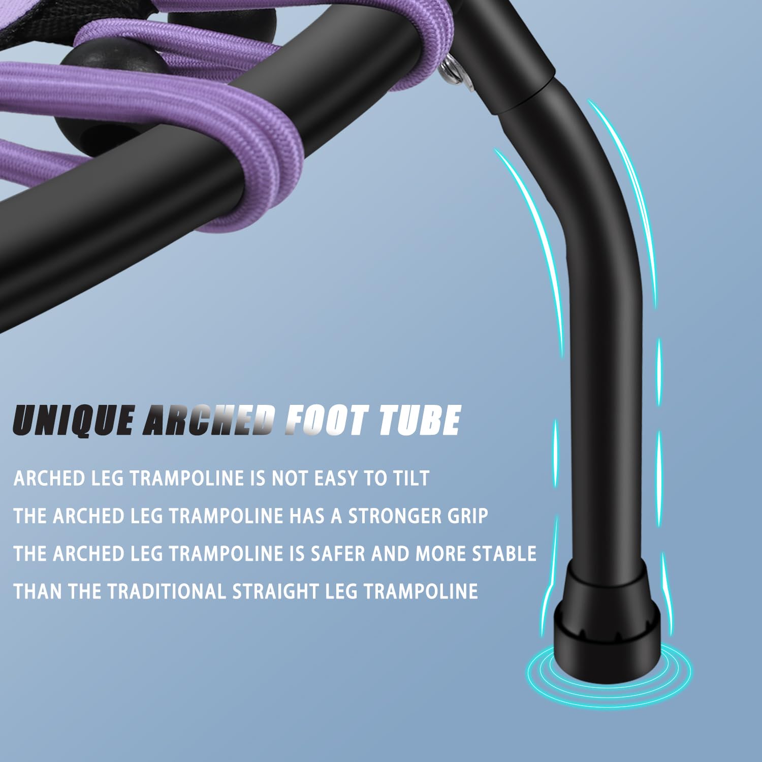 Trampoline de Fitness Ø env. 101cm,Petit rebondisseur Fitness Silencieux pour Le Fitness en intérieur, système de Conception de Corde élastique,Poids de l'utilisateur jusqu'à 150kg