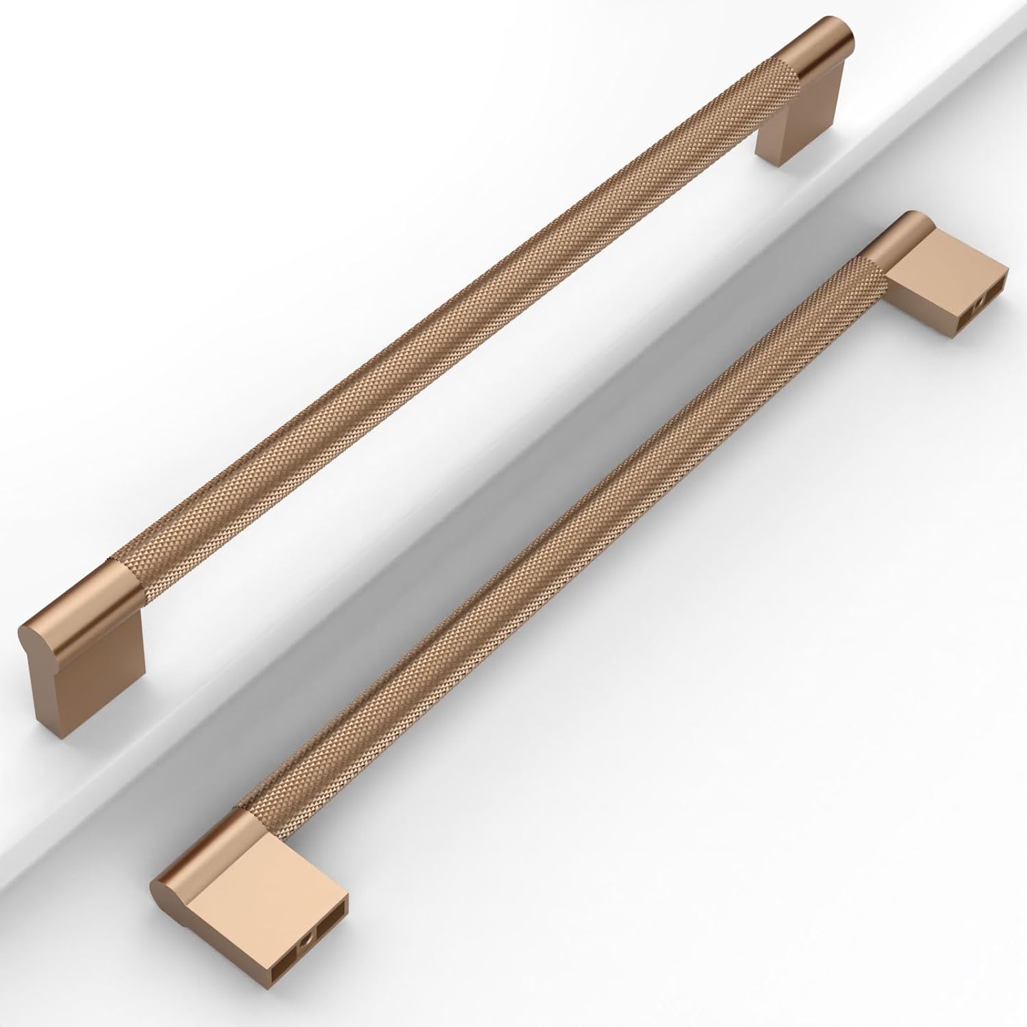 10 Pack 10"(254mm) Champagne Bronze Cabinet Pulls Knurled Kitchen Cabinet Handles Drawer Pulls Cupboard Hardware for Cabinets 10"/254MM Hole Center 10 Pack Champagne Bronze