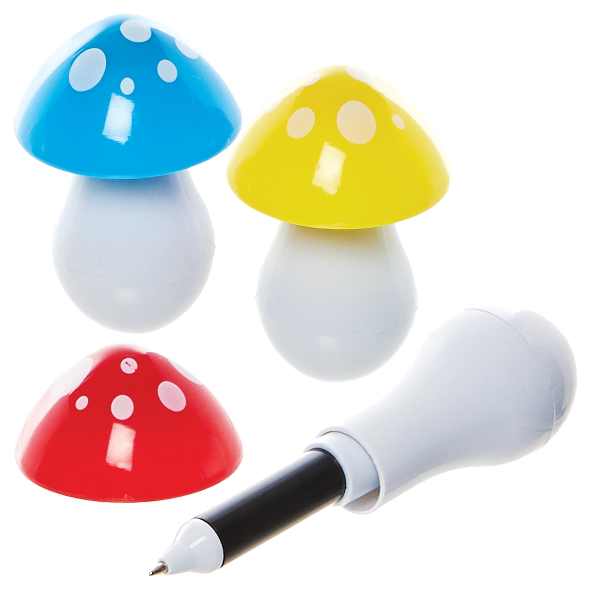 Baker Ross FN512 Toadstool Mushroom Pens - Pack of 6, Party Bag Fillers for Kids