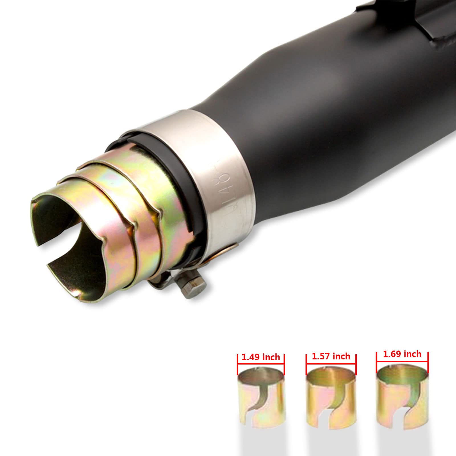 WENLICP Motorcycle Muffler Baking Paint Stainless Steel Muffler