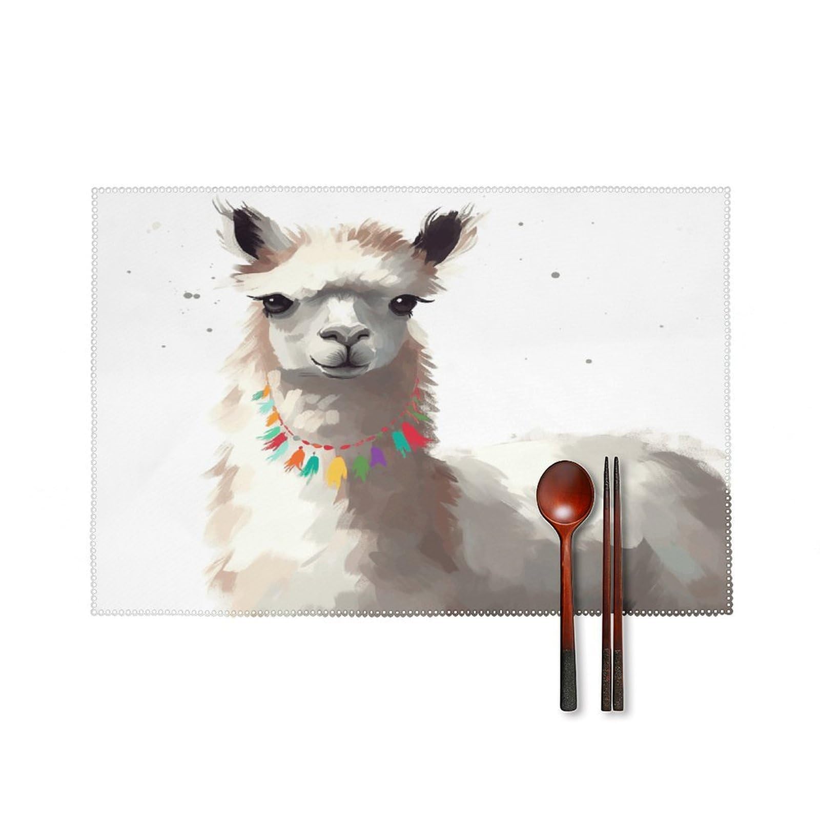 Fekiloot Style Llama Placemats Set Of 6,Table Mat