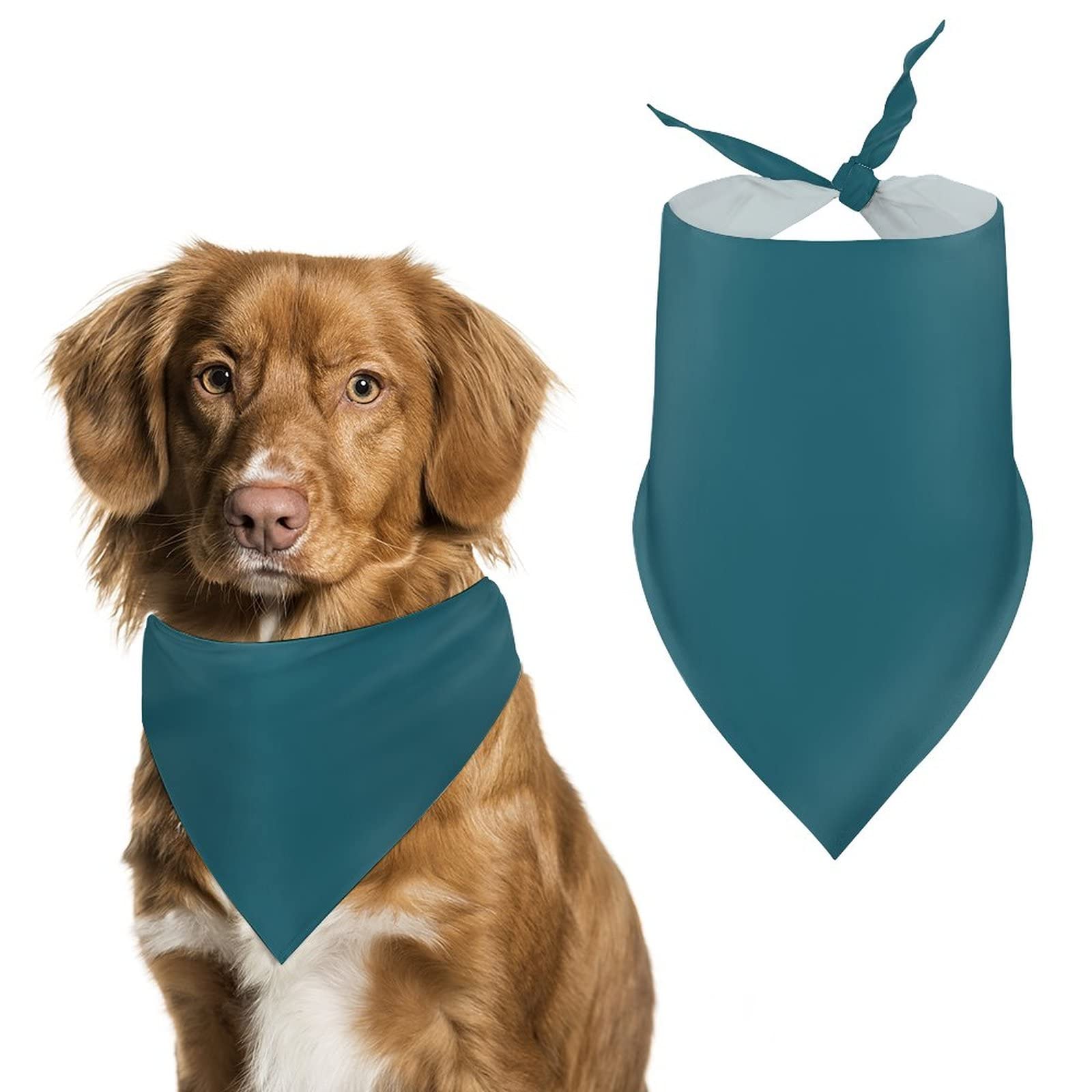 Custom Pet Scarf Personalized Add Your Image Text Triangle Pets Bib Head Scarves Dogs & Cats Accessories Kitten Puppy for Gifts Blue Green