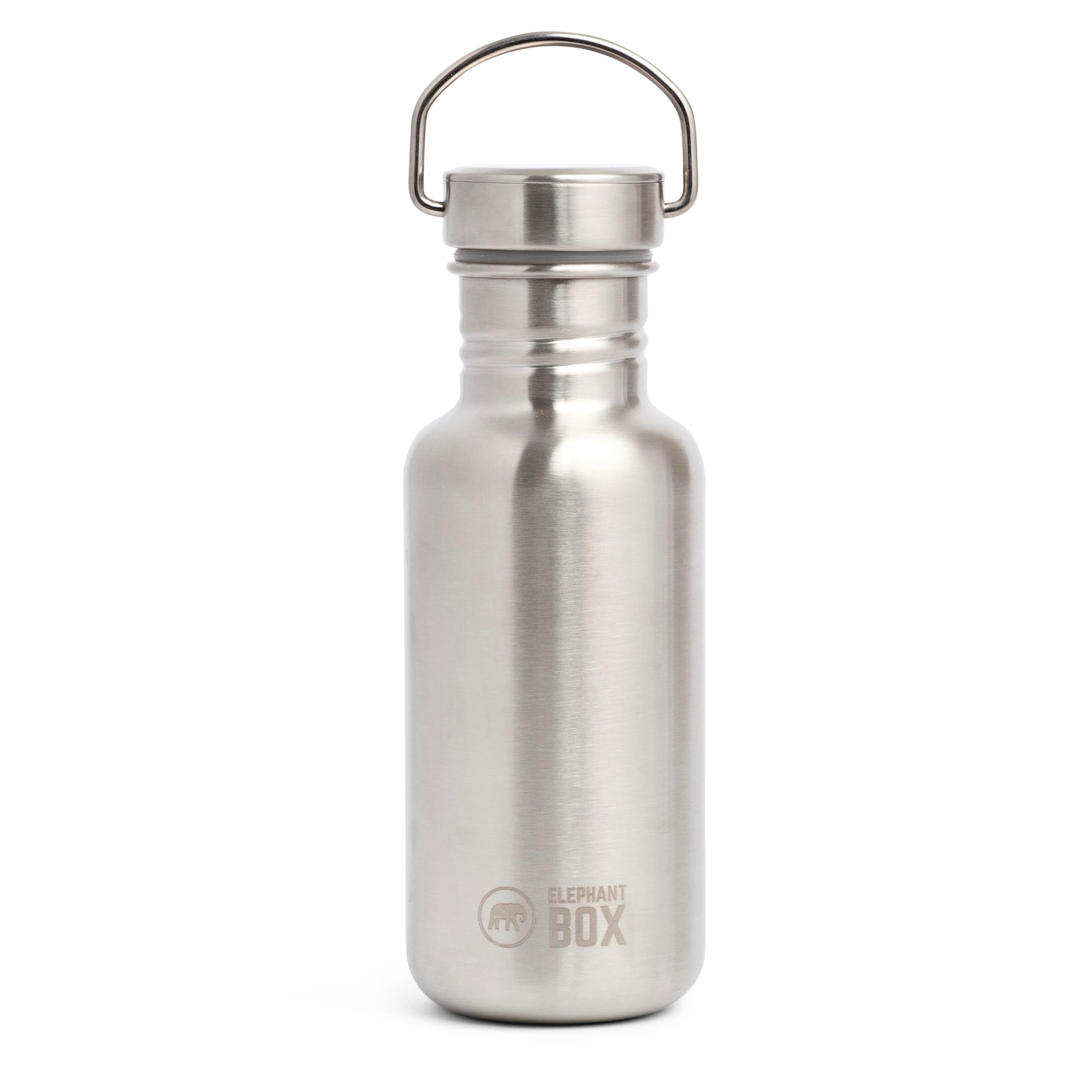 Elephant Box Einwandige Edelstahl-Wasserflasche, 500 ml/750 ml/1,2 l – leicht, langlebig, breite Öffnung, auslaufsicher, BPA-frei, wiederverwendbar, ideal für Reisen, Wandern, Sport (500 ml)