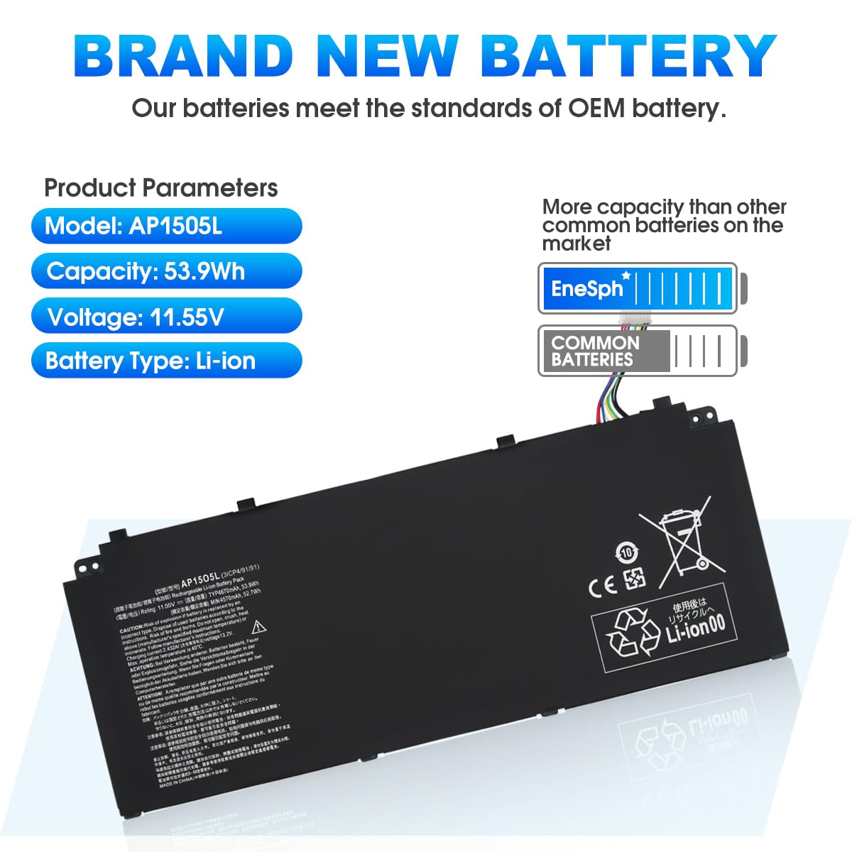 AP15O5L Laptop-Batteria per Acer Chromebook R13 CB5-312T Aspire S13 S5-371