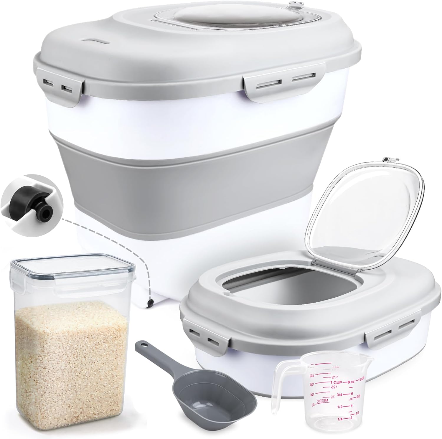 Komzon Rice Storage Bin Cereal Containers