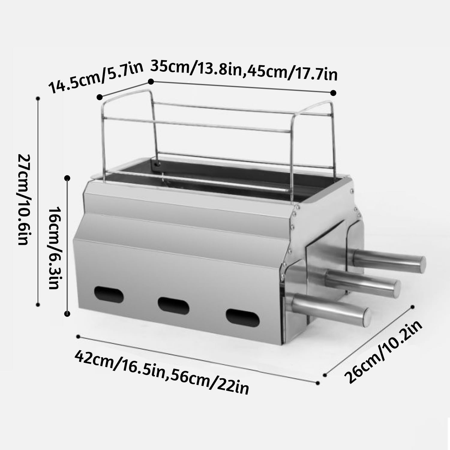 Przenośny grill Chal BBQ ze zdejmowaną tacką Chal Tray grill kempingowy do ogrodu Par Cact Design do gotowania na świeżym powietrzu