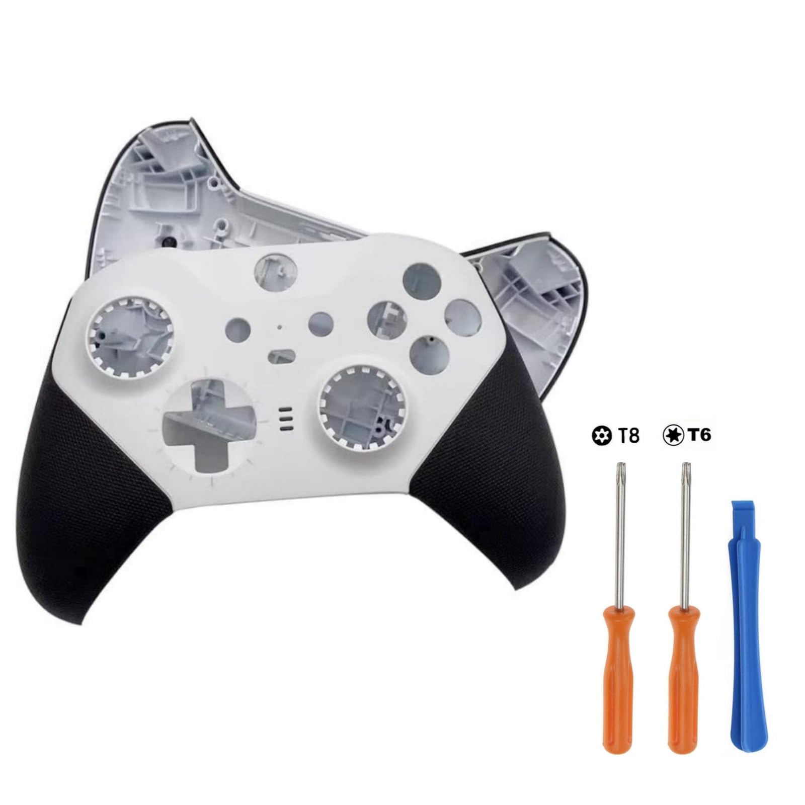 Alloggiamento di Ricambio Guscio Anteriore Frontalino + Custodia Posteriore per Xbox Elite Series 2 Controller - Core, Bianco, con Strumento Cacciavite
