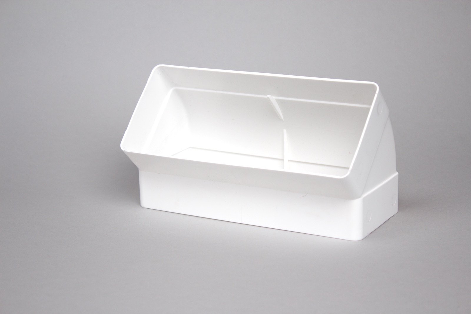 Naplesuk White 220Mm X 90Mm Megaduct Flat Channel Ducting 45º Vertical Bend - Plastic