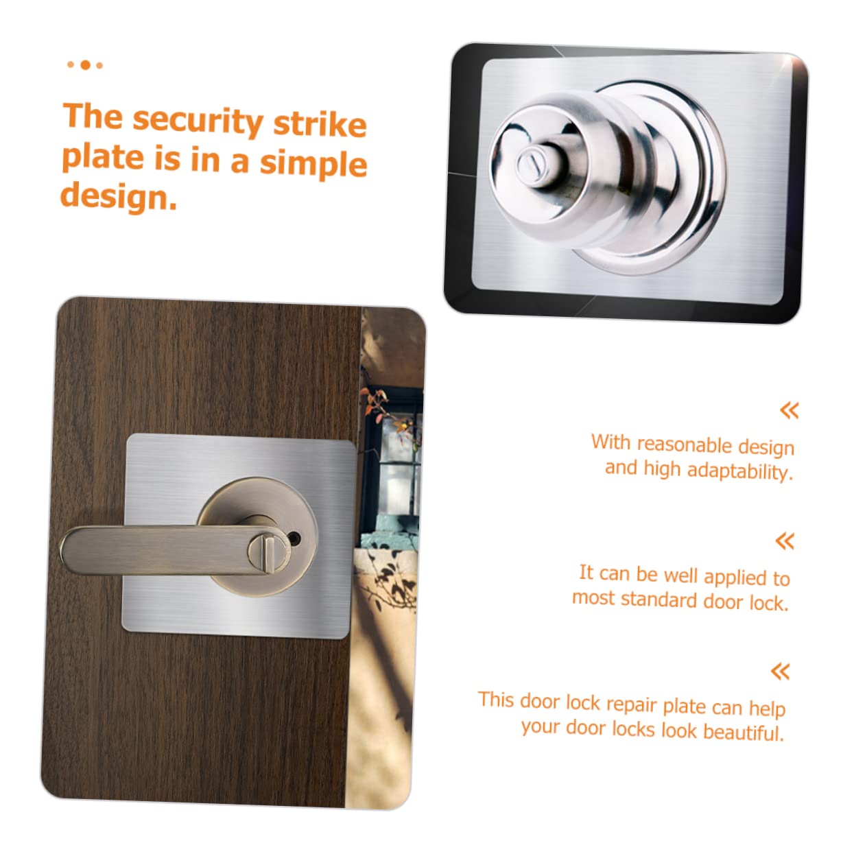 Tofficu 10 ensembles Pièce De Réparation De Serrure De Porte Gâche Plaque De Protection De Porte Plaque De Renfort De Porte Fix Renforcer Les Plaques De Porte Plaque De 2 pièces * 10