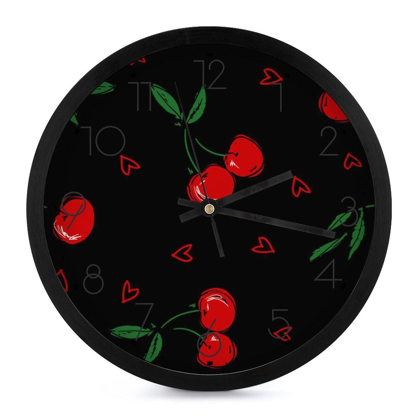 Horloge murale 25.4cm cerise avec mécanisme à quartz silencieux